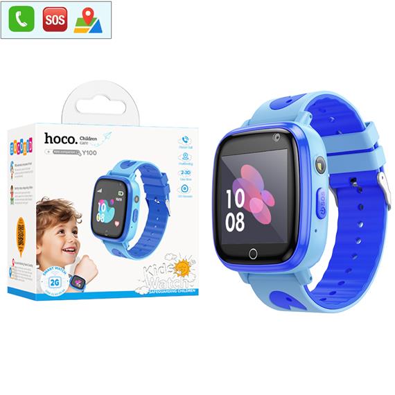 Hoco Y100 2G Children SmartWatch para Niños con llamadas Bluetooth Azul