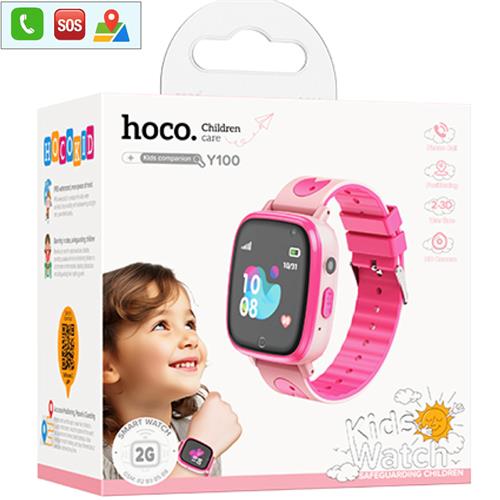 Hoco Y100 2G Children SmartWatch para Niños con llamadas Bluetooth Rosa