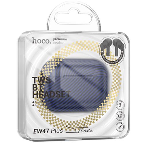 Hoco EW47 Plus True Auricular Inalámbrico Diseño Carbono Azul