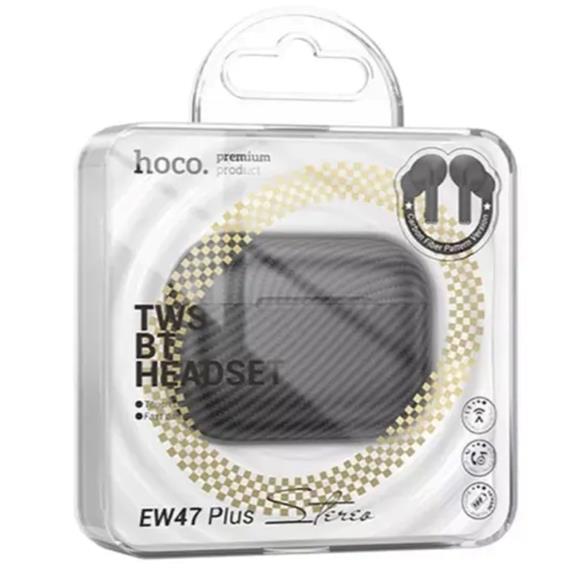 Hoco EW47 Plus True Auricular Inalámbrico Diseño Carbono Negro