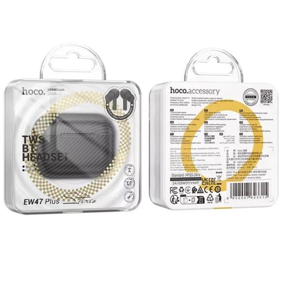 Hoco EW47 Plus True Auricular Inalámbrico Diseño Carbono Negro