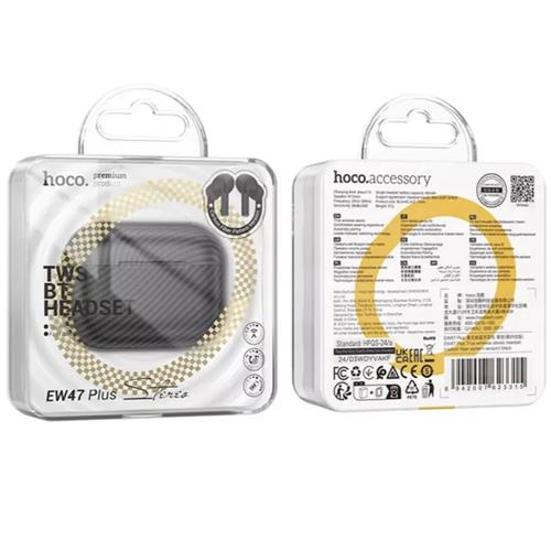 Hoco EW47 Plus True Auricular Inalámbrico Diseño Carbono Negro