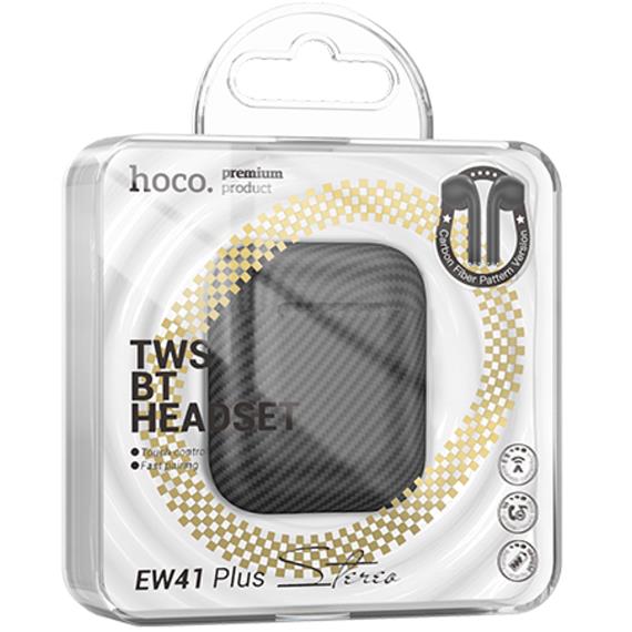Hoco EW41 Plus True Auricular Inalámbrico Diseño Carbono Negro