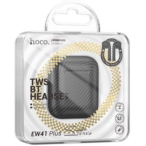 Hoco EW41 Plus True Auricular Inalámbrico Diseño Carbono Negro