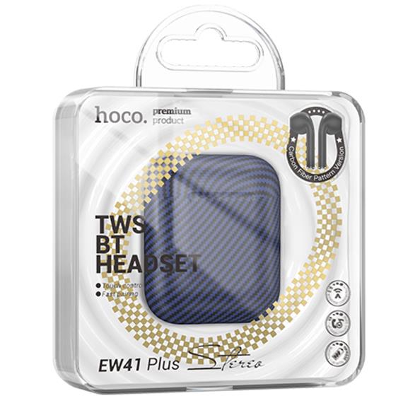 Hoco EW41 Plus True Auricular Inalámbrico Diseño Carbono Azul