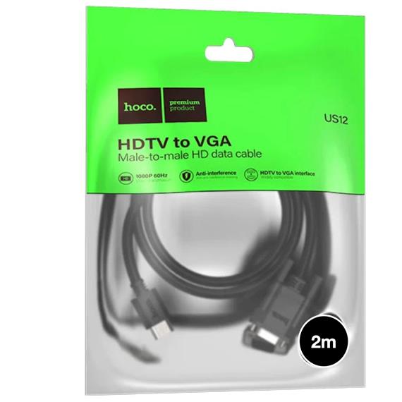 Hoco US12 Cable HDMI a VGA 1080p 60Hz. 2 Metros
