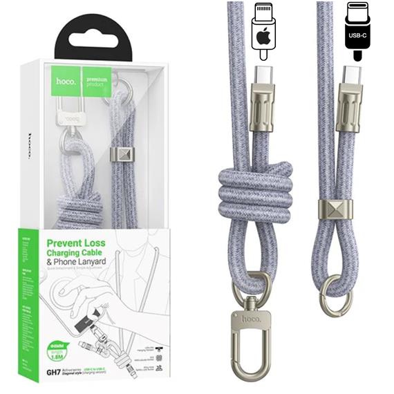 Hoco GH7 Colgante para Móvil con Cable USB-C a Lightning 1.8m Denim Blue
