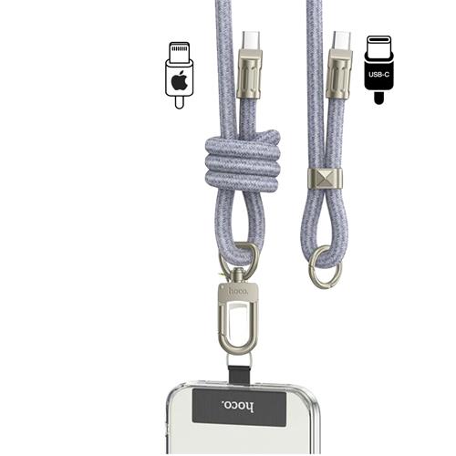 Hoco GH7 Colgante para Móvil con Cable USB-C a Lightning 1.8m Denim Blue