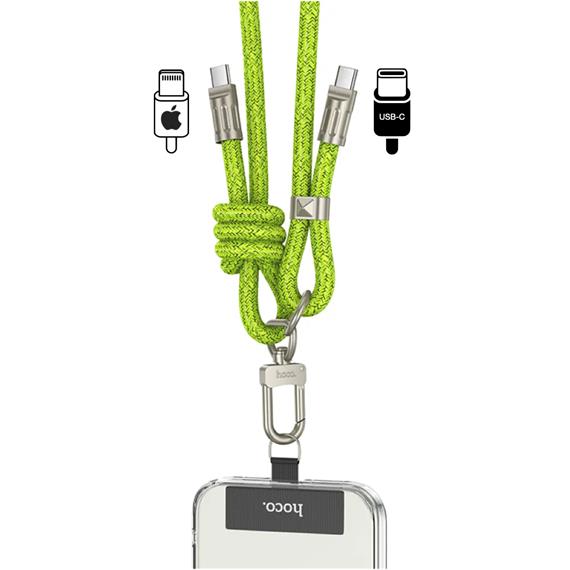 Hoco GH7 Colgante para Móvil con Cable USB-C a Lightning 1.8m Fluorescent Green