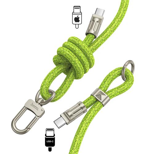 Hoco GH7 Colgante para Móvil con Cable USB-C a Lightning 1.8m Fluorescent Green