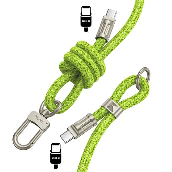 Hoco GH7 Colgante para Móvil con Cable USB-C a USB-C 1.8m Fluorescent Green