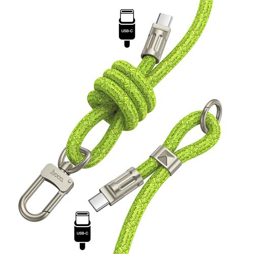 Hoco GH7 Colgante para Móvil con Cable USB-C a USB-C 1.8m Fluorescent Green