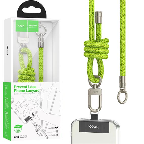 Hoco GH6 Cordón Ajustable para Móviles 1.8m Elegant Fluorescent Green