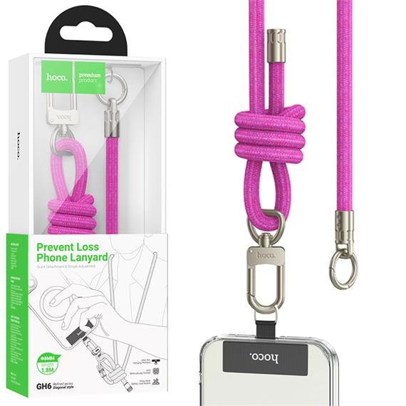 Hoco GH6 Cordón Ajustable para Móviles 1.8m Elegant Pink