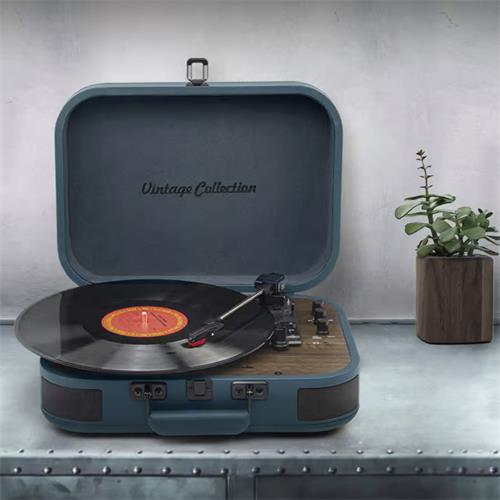 Muse MT201OB Tocadiscos con Tres velocidades, Bluetooth, USB y SD Azul
