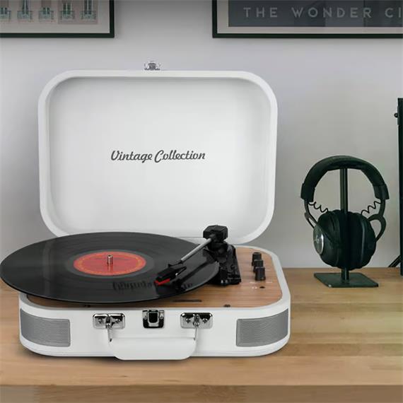 Muse MT201WW Tocadiscos con Tres velocidades, Bluetooth, USB y SD Blanco