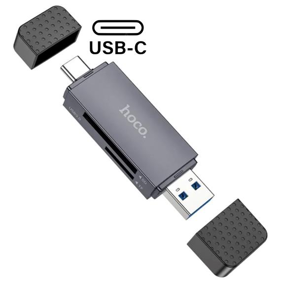 Hoco HB45 Spirit Lector para SD y Micro SD con conexión USB y USB-C
