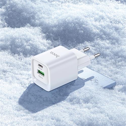 Hoco C147A Cargador USB QC3.0 y USB-C PD 20W Blanco
