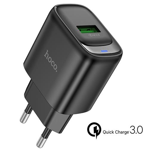 Hoco C140A Cargador USB-A QC 3.0 Negro