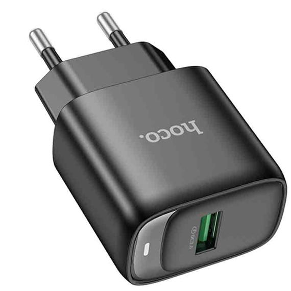 Hoco C140A Cargador USB-A QC 3.0 Negro