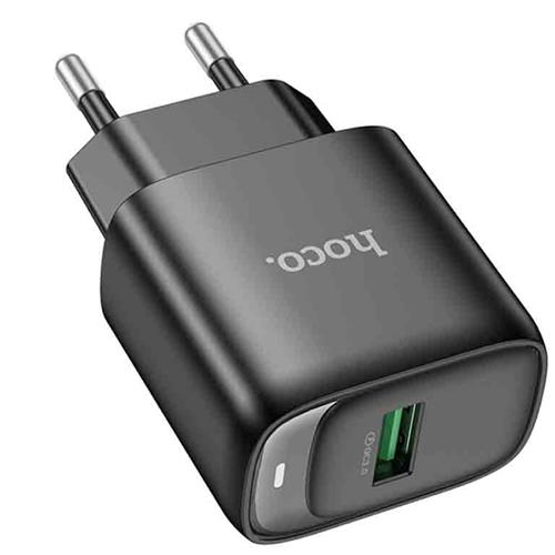 Hoco C140A Cargador USB-A QC 3.0 Negro