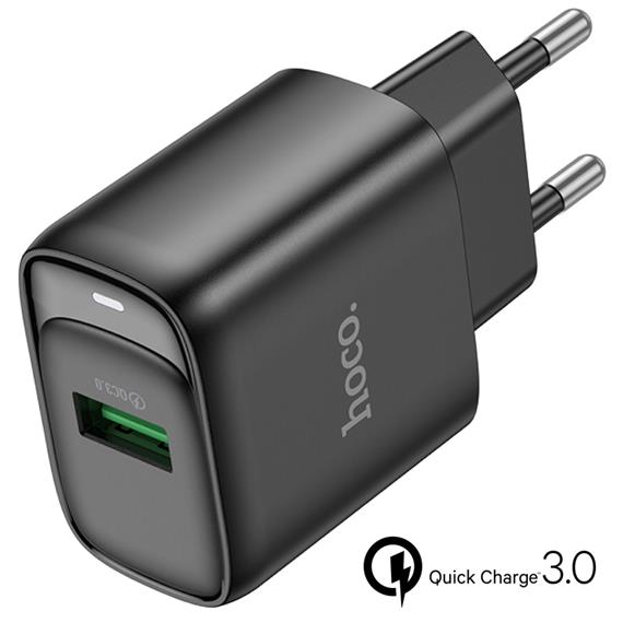 Hoco C140A Cargador USB-A QC 3.0 Negro