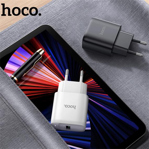 Hoco C140A Cargador USB-A QC 3.0 Negro
