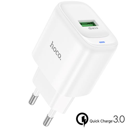 Hoco C140A Cargador USB-A QC 3.0 Blanco
