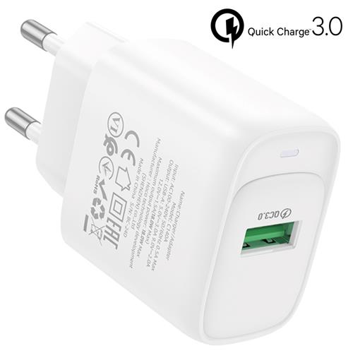 Hoco C140A Cargador USB-A QC 3.0 Blanco