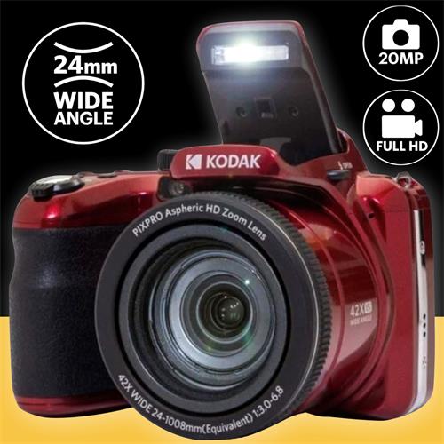 Kodak Pixpro AZ425 Cámara Digital 20Mp y 42x Zoom Roja