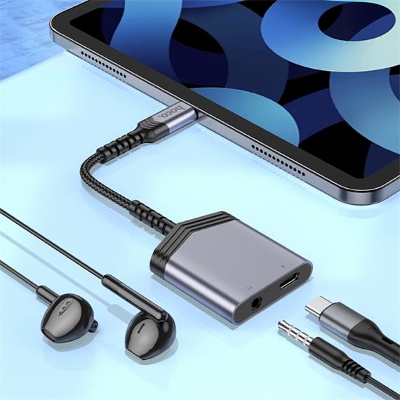 Hoco LS39 Adaptador USB-C a USB-C y Jack 3.5mm para Audio
