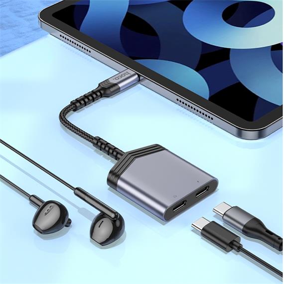 Hoco LS40 Adaptador USB-C a USB-C Audio y USB-C Carga