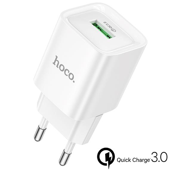 Cargador USB-A Hoco C145A 18W QC3.0 Blanco