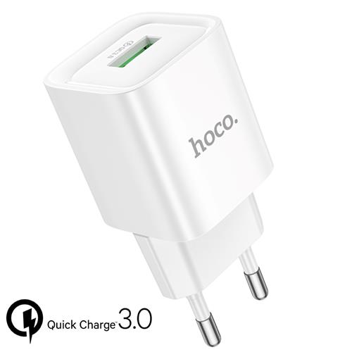 Cargador USB-A Hoco C145A 18W QC3.0 Blanco