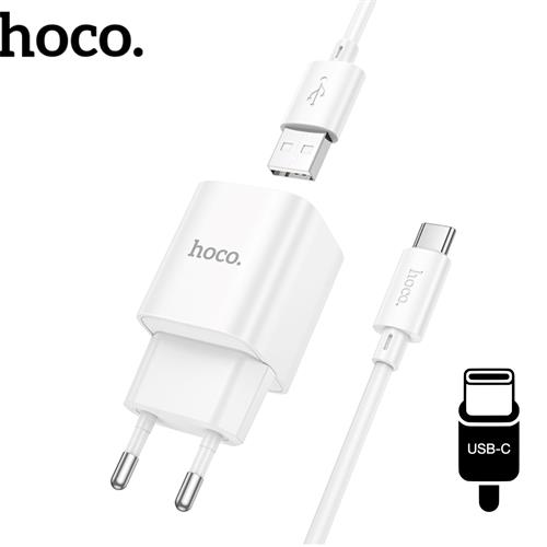 Cargador + Cable USB-C Hoco C145A QC3.0 Blanco