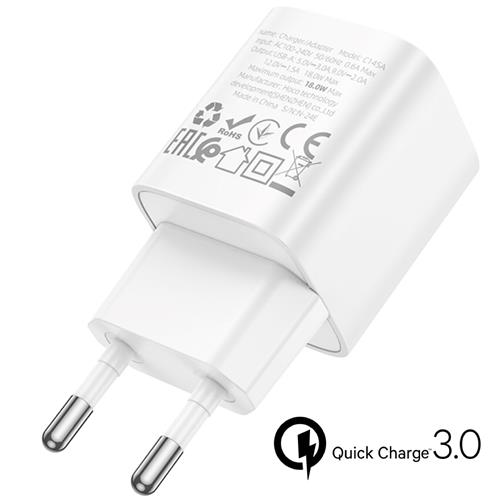 Cargador + Cable USB-C Hoco C145A QC3.0 Blanco