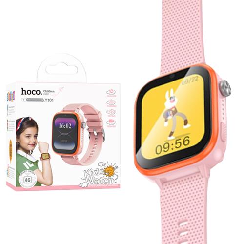 Hoco Y101 4G Smartwatch para Niños con SIM y GPS Rosa