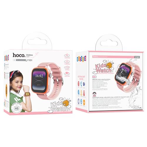 Hoco Y101 4G Smartwatch para Niños con SIM y GPS Rosa