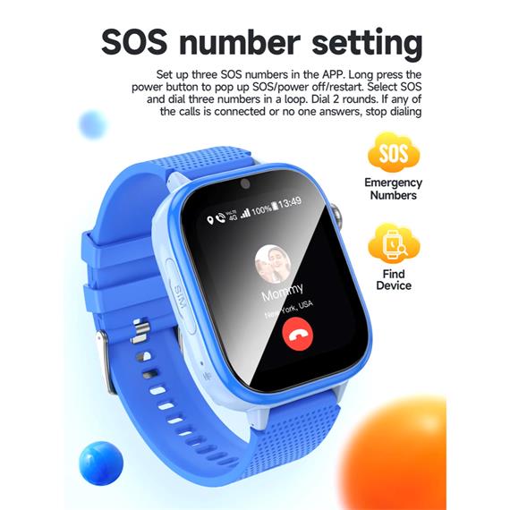 Hoco Y101 4G Smartwatch para Niños con SIM y GPS Azul