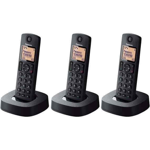 Panasonic KX-TGC313SPB Teléfono Inalámbrico Trío Negro