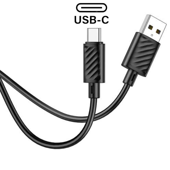 Cable USB a USB-C 1 metro 3 amp Hoco X88 Negro