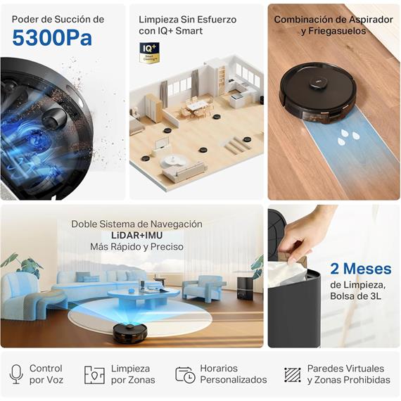 Tp-Link RV30 Max Plus Robot Aspirador y Friegasuelos con Base de Autovaciado