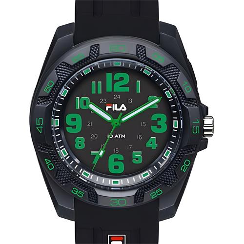 FILA 38-091-004  RELOJ NEGRO/VERDE