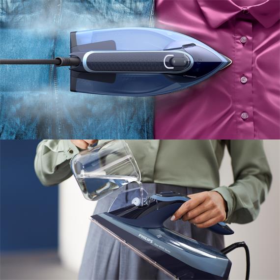 Philips DST8020/20 Plancha de Vapor 3.000W con Vapor 55g/min Azul