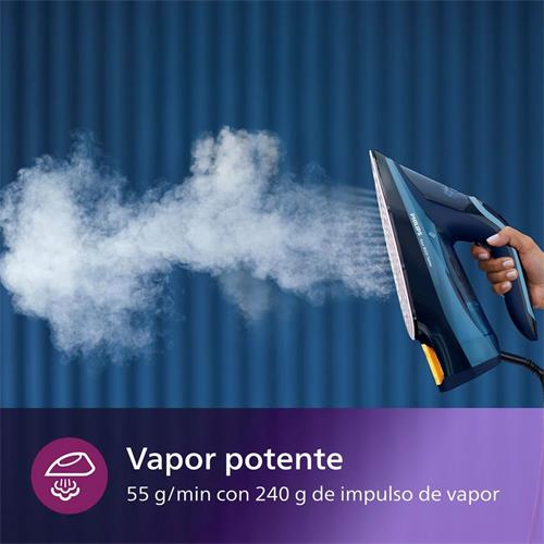 Philips DST8020/20 Plancha de Vapor 3.000W con Vapor 55g/min Azul