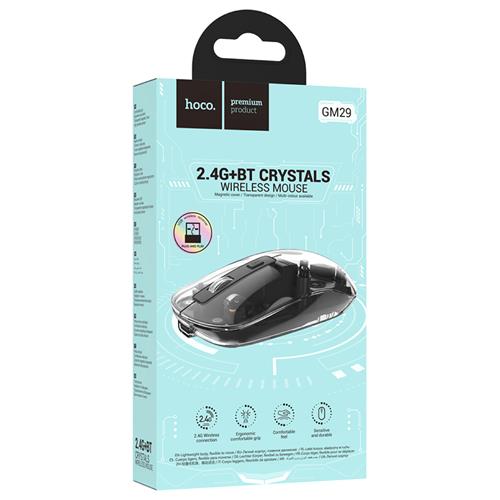 Hoco GM29 Ratón Inalámbrico 2.4G y Bluetooth Dark Night Black