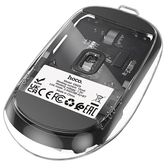 Hoco GM29 Ratón Inalámbrico 2.4G y Bluetooth Dark Night Black