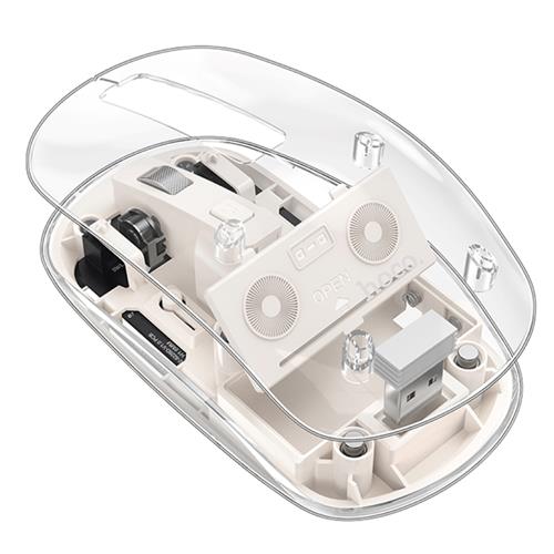 Hoco GM29 Ratón Inalámbrico 2.4G y Bluetooth Space White