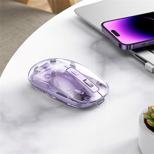Hoco GM29 Ratón Inalámbrico 2.4G y Bluetooth Romantic Purple