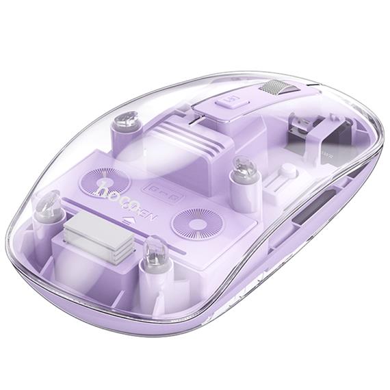 Hoco GM29 Ratón Inalámbrico 2.4G y Bluetooth Romantic Purple